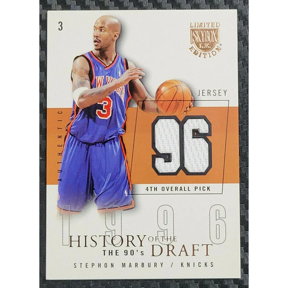 2003-04 SKYBOX LE‎ STEPHON MARBURY HISTORY OF THE DRAFT GU JERESEY #D 89/96